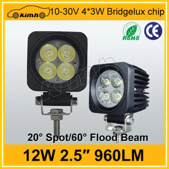 high quality 10-30v 2.5" 12w 960LM commercial electric led work light, led work light