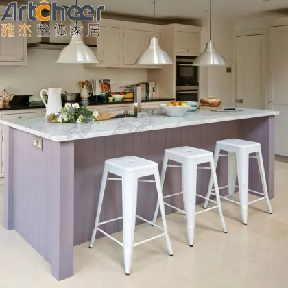 Kitchen Island Table with Seating and Storage Cabinets