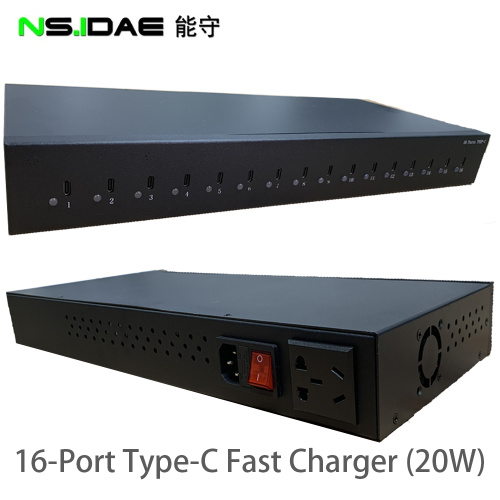 16 Port Type-C Charger3.0 Compatible élevé
