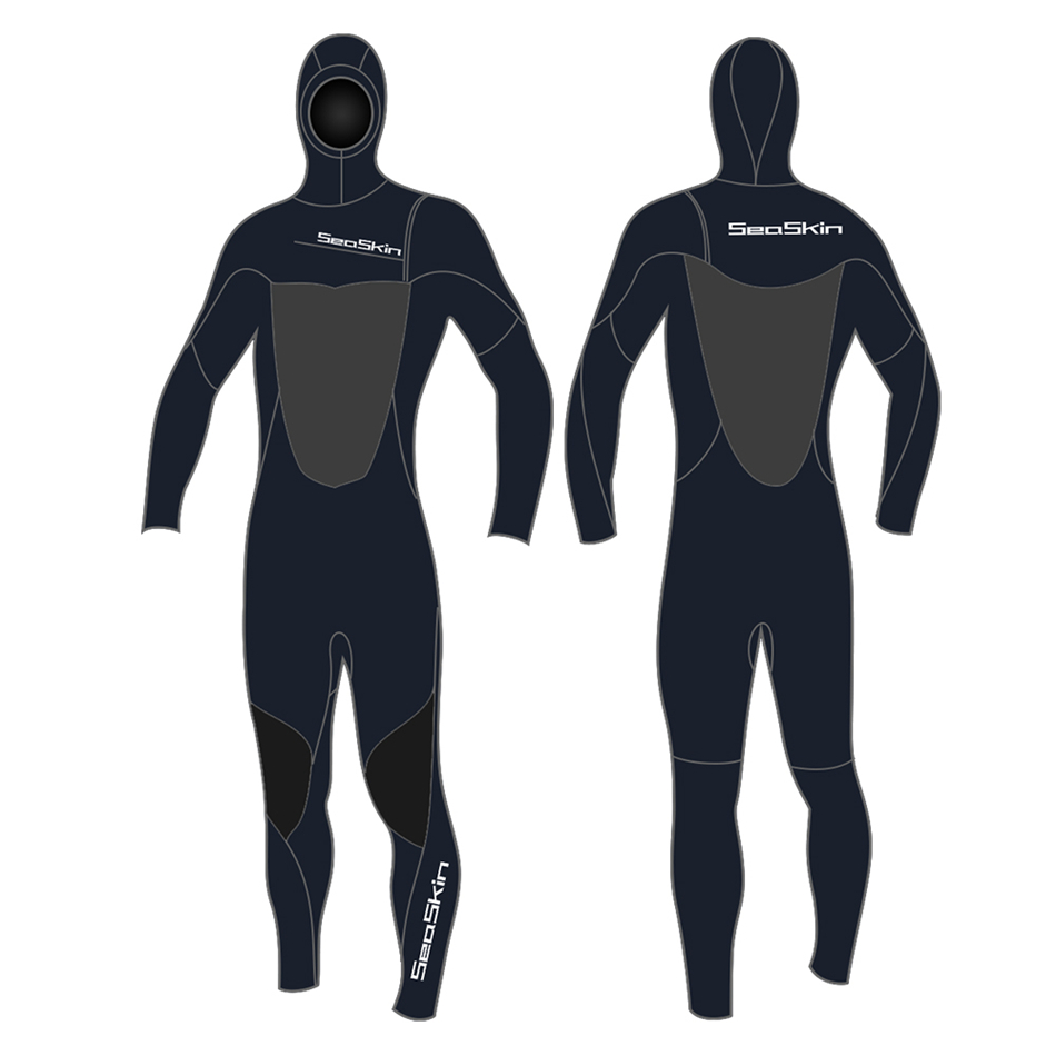 Seaskin Man 4/3mm Hooded Long Sleeve Surfing Wetsuit