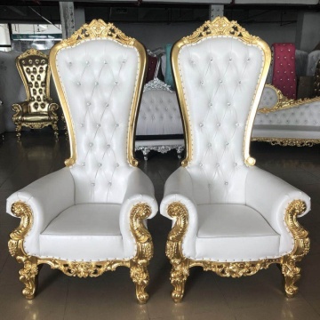 Luxury Royal Gold Throne Chair for Wedding Bride and Groom