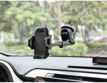 2-in-1 Air Vent & Suction Cup Car Mount Phone Holder: Flexible Windshield & Dashboard Stand for Mobile Phones