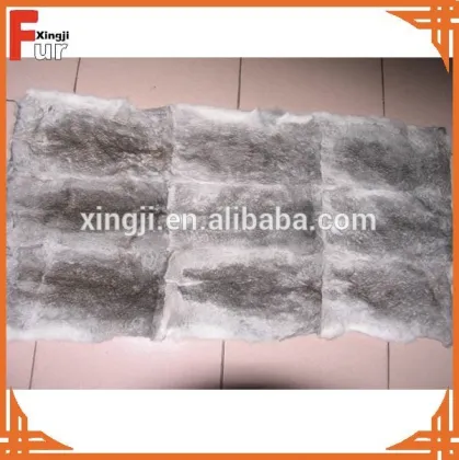 Natural Grey Plucked Rabbit Skin Plate