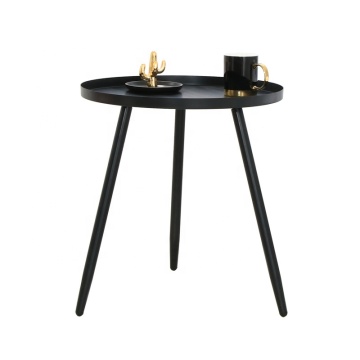 Nordic Wrought Iron Modern Minimalist Triangle Small Round Table for Home Decoration