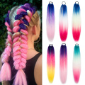 Alileader Παρέχετε δείγμα μακρά αλογοουρά Yaki Easy Synthetic Braiding Hair Pre Stretched Glitter Extensions Tinsel