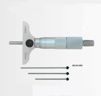 High Quality Precision Measuring Tools: Depth Micrometers with Positive Locking Clamp