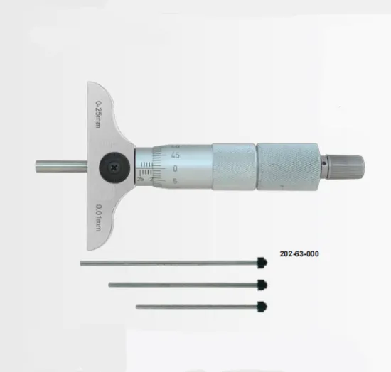 High Quality Precision Measuring Tools: Depth Micrometers with Positive Locking Clamp