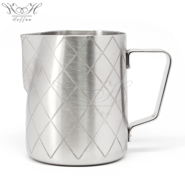 Coffee Pitcher Milk Latte Jug With Etching Pattern