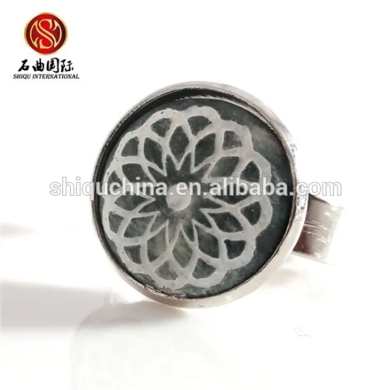 new 2015 custom Laser engraved stone ring designs indian jewelry black stone ring