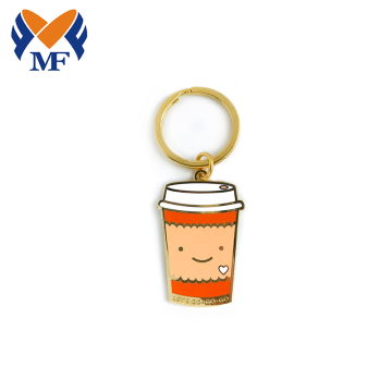 Diseño de café personalizado Keychain de esmalte duro