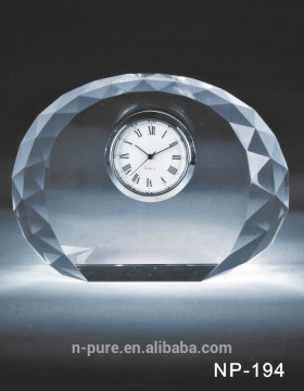 Customized Logo Crystal Clock For Crystal Decro