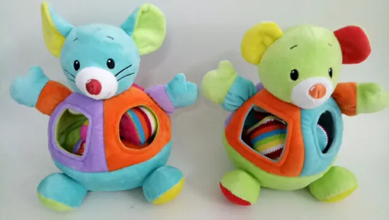 Mouse and Bear Plush Toy with small Toys inside