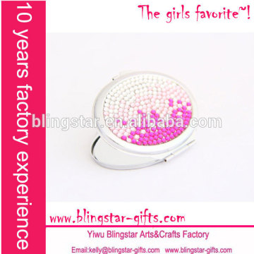 hot selling round zebra rhinestone diamond crystal makeup mirror