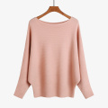 Women Boat Neck Batwing Sleeves Pullovers