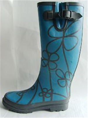 Blue Rubber Lady Rain Boots