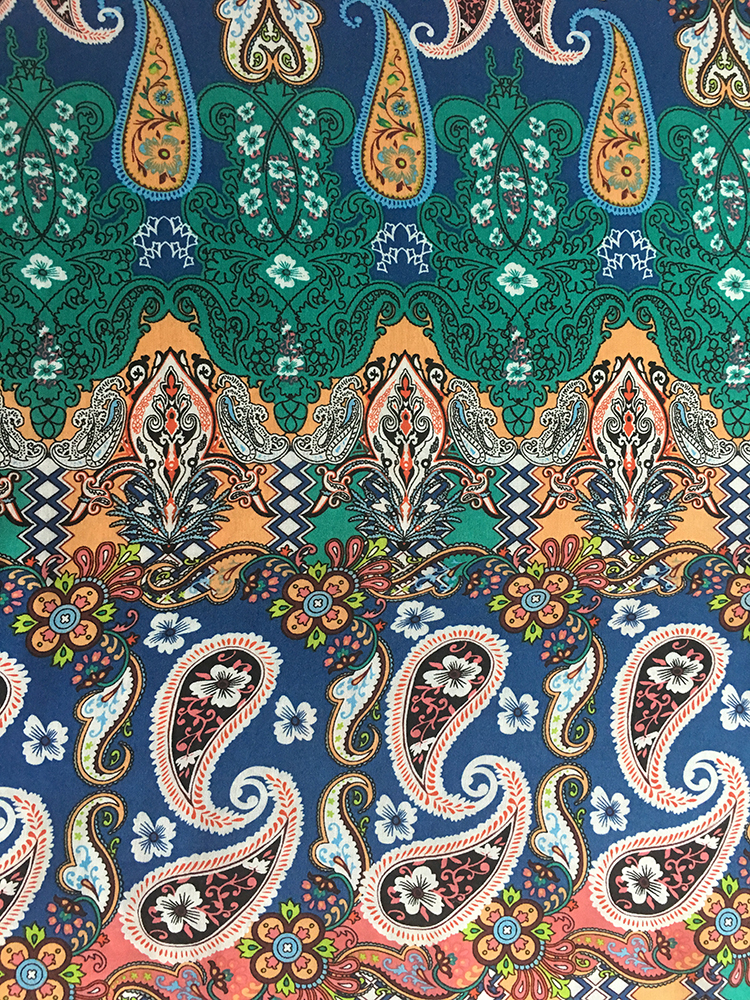 Paisley Tasarım Rayon Challis 30S Baskı Dokuma Kumaş