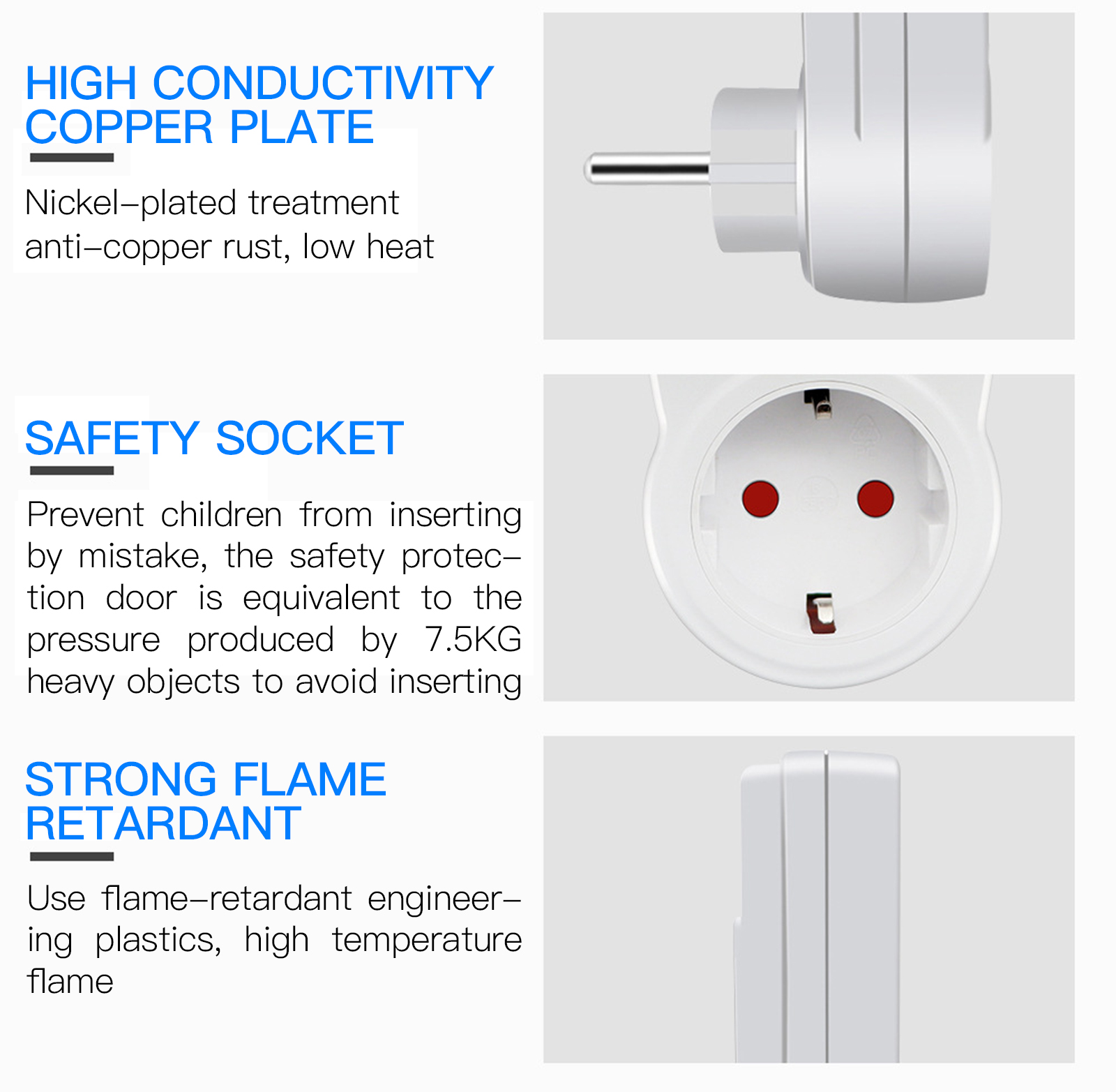 Copper rust,low heat,prevent children from inserting by mistake high temperature flame