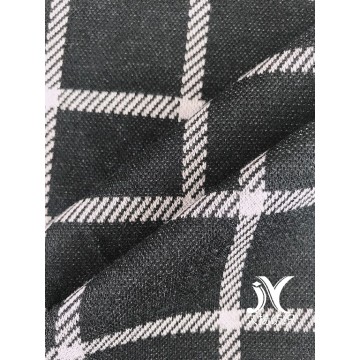 Tejido jacquard a cuadros negros