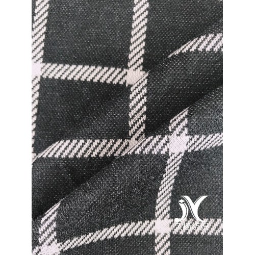 Black Plaid Jaccquard Knit