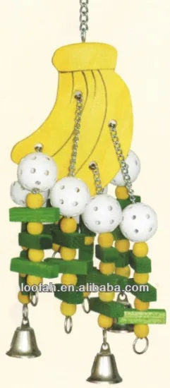 yellow wooden toy for birds