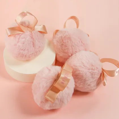 Wholesale Pink Furry Fluffy Puff Ball Makeup Pads