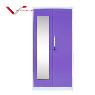 Steel Cupboard Lockers with Mirror for Staff Wardrobe Closet