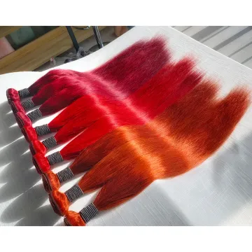 Wholesale Colored Brazilian Human Hair Bundles, Red Bone Straight Human Hair Extension, Blonde Colorful Human Hair Vendors