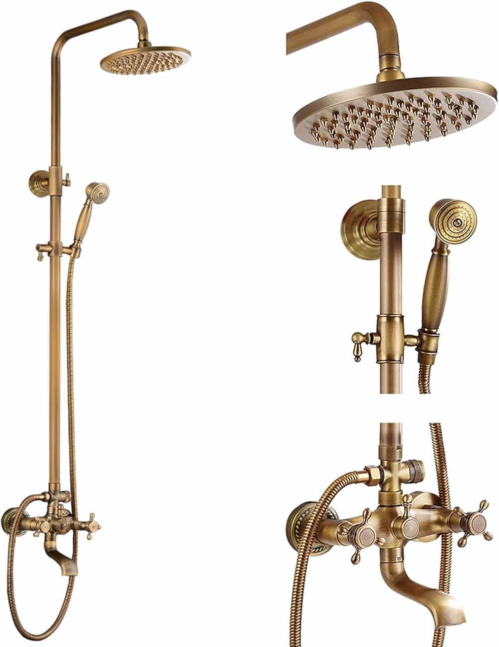 Badezimmer Brass Golden Archaize Antique Duscharmatur -Set