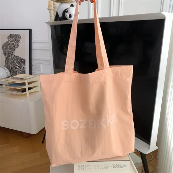 Customized Canvas Tote Bag Logo Printed Reusable Durable