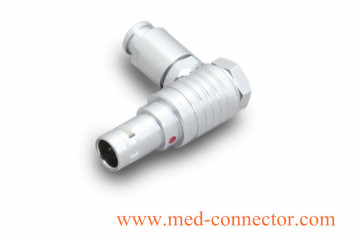 Metal elbow push-pull connector compatible with Lemo B series FHG plug