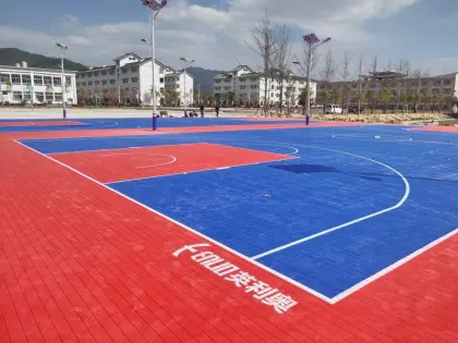 Interlocking athletic surfaces sports flooring systems