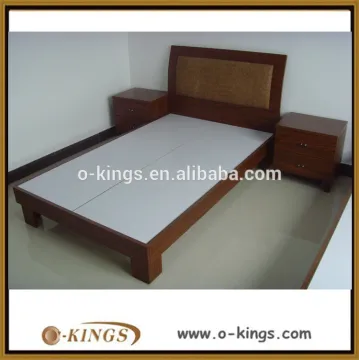 Low budget hotel room wooden bed set for sale