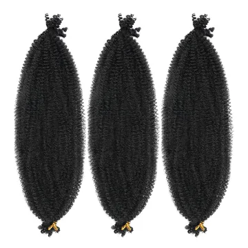 Long crochet braid synthetic curly hair extension afro fluffy kinky twist synthetic braiding hair afro spring twist