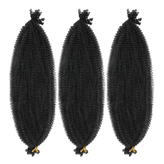 Long crochet braid synthetic curly hair extension afro fluffy kinky twist synthetic braiding hair afro spring twist