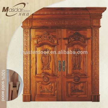 Modern mahogany main double entry door design for houses