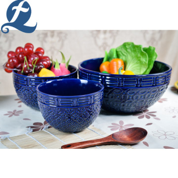 Hot Selling Gesneden Geglazuurde Salade Bowl Servies Set