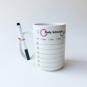 Custom Logo MultifunctionalWritable Memo Schedule Ceramic Coffee Mug
