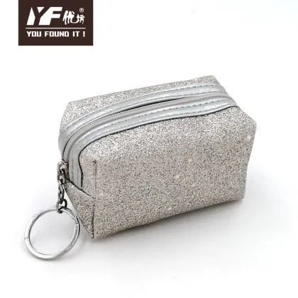 Glitter PU make up coin purse