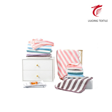 Coral Fleece Striped Towel