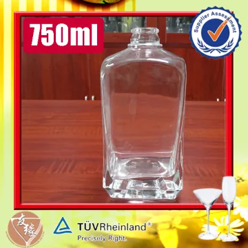 750ml french square high transparent clear glass bottles vodka
