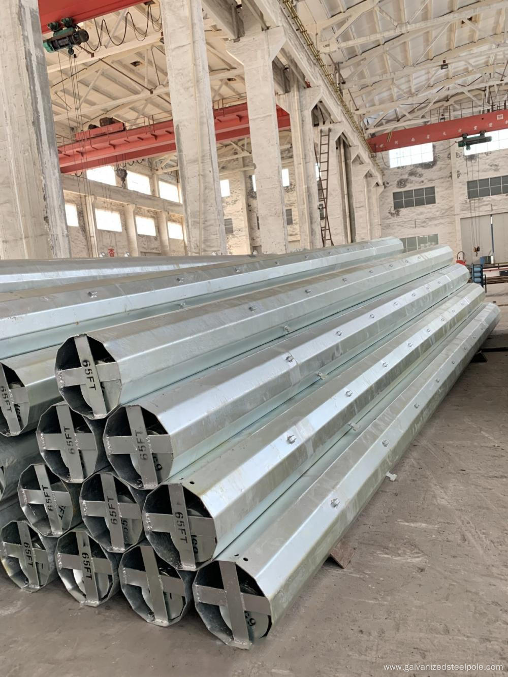 65FT hot dip galvanized steel pole