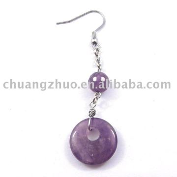 Fashion Silver Natural Jade Earring