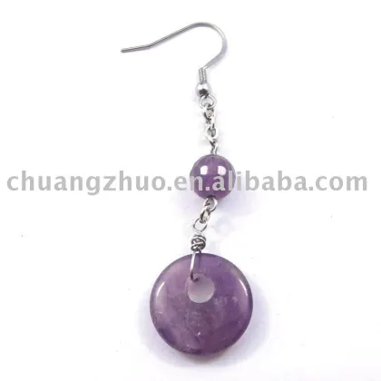 Fashion Silver Natural Jade Earring