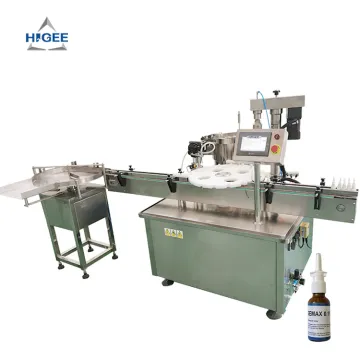 HIGEE Automatic Star Wheel Type Nasal Spray Bottle Dispenser, Capper & Filling Machine