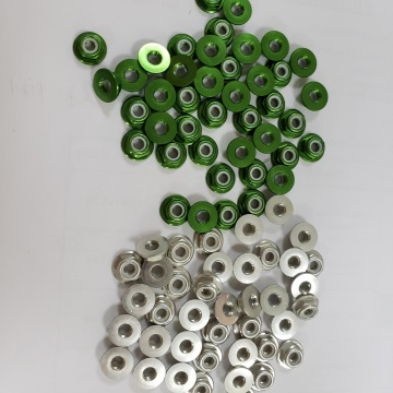 Kacang aluminium kacang nilon berwarna-warni dengan flang