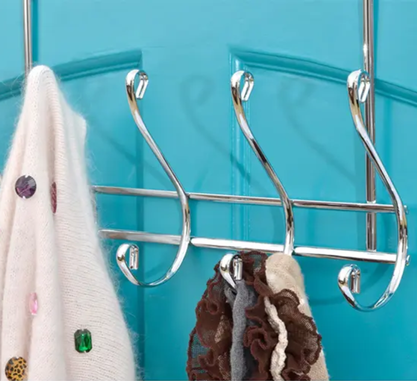Metal door hook for towel hanging