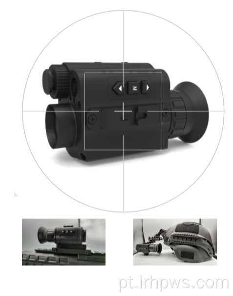 Visão noturna monocular térmica montada em capacete