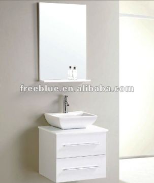 Wall hanging MDF bathroom furniture with above counter basin