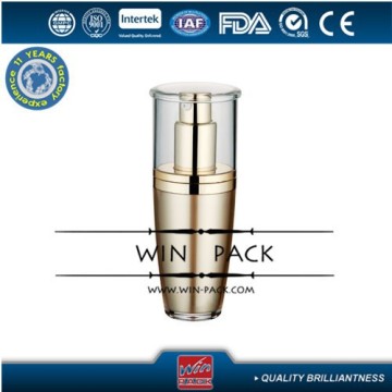 15ml120ml golden cosmetic bottle ,plastic bottle with transparent lid ,elegant cosmetic bottles