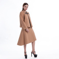 Medium-length skirt with round collar and long sleeves